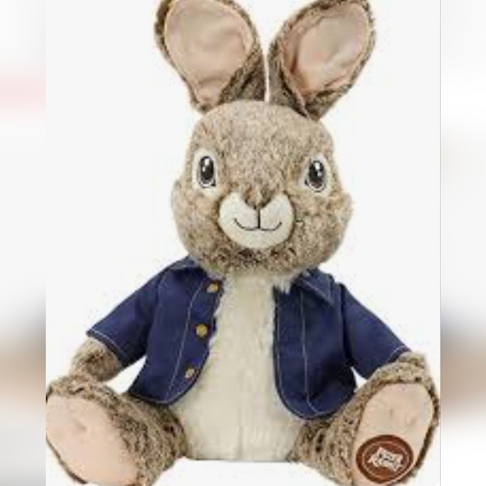 Peter Rabbit Plush Toy with Blue Jacket, Large Size 20" Like New